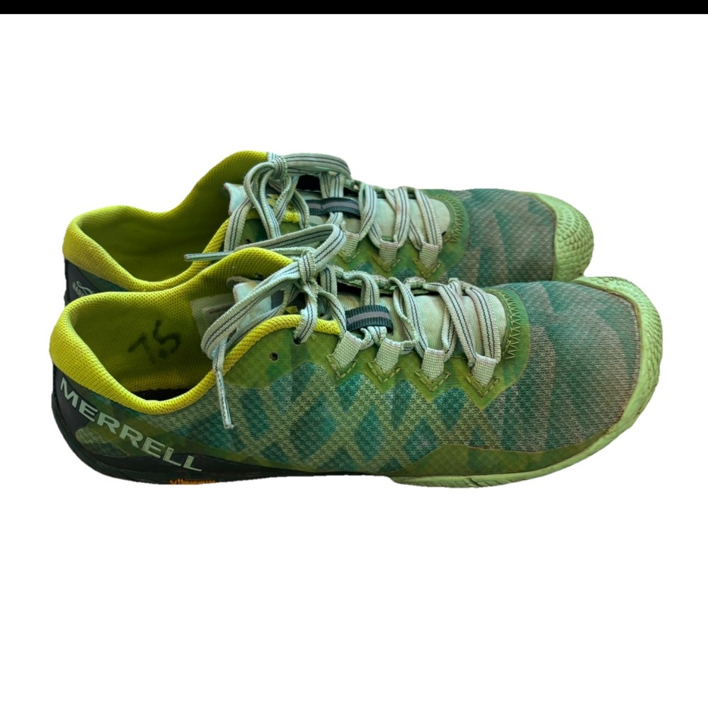Merrell Vapor Glove 3 Women's 7.5 Green Running Barefoot Sneakers Lace-Up